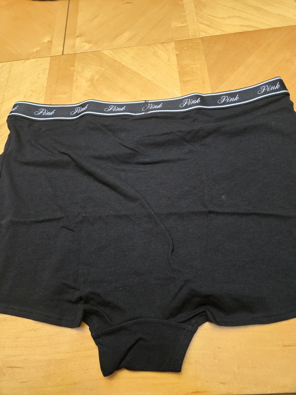 PINK Victoria's Secret Black Boxer Briefs with Branded Waistband 4 Pair
